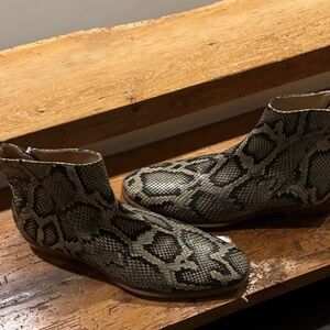 John Varvatos snake python leather zip boots